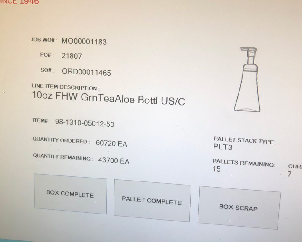 Production software dashboard and equipment